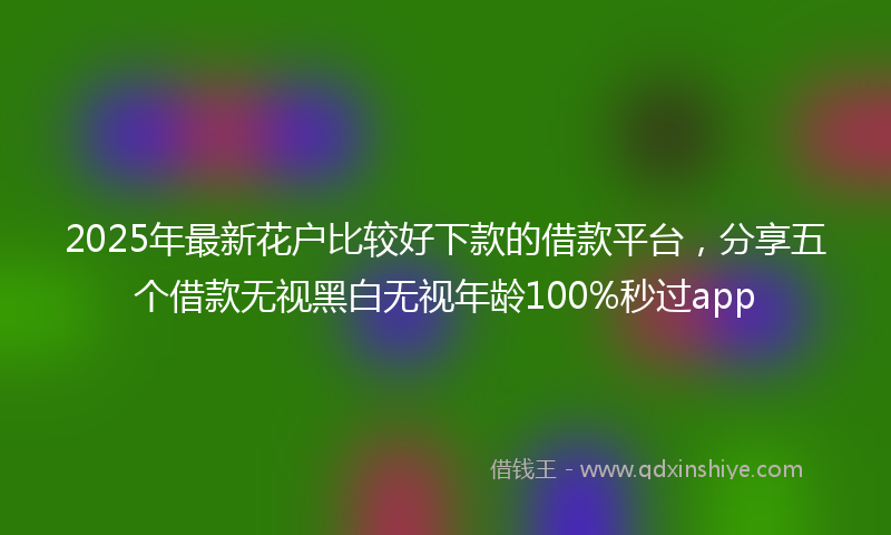 2025年最新花户比较好下款的借款平台，分享五个借款无视黑白无视年龄100%秒过app