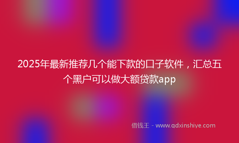 2025年最新推荐几个能下款的口子软件，汇总五个黑户可以做大额贷款app