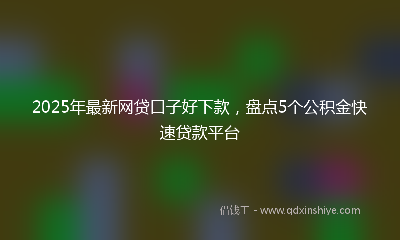 2025年最新网贷口子好下款，盘点5个公积金快速贷款平台
