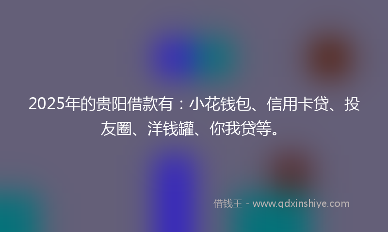 2025年的贵阳借款有：小花钱包、信用卡贷、投友圈、洋钱罐、你我贷等。