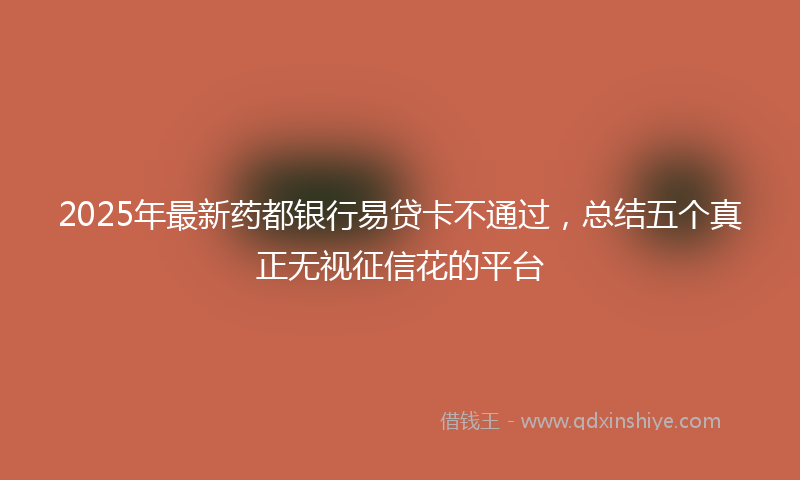 2025年最新药都银行易贷卡不通过，总结五个真正无视征信花的平台