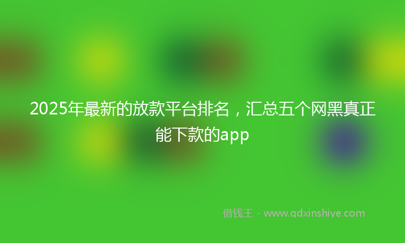 2025年最新的放款平台排名，汇总五个网黑真正能下款的app