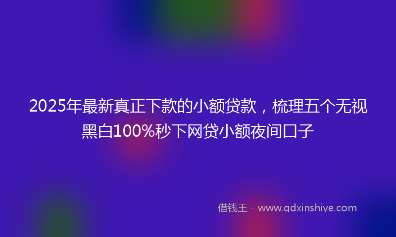 2025年最新真正下款的小额贷款，梳理五个无视黑白100%秒下网贷小额夜间口子