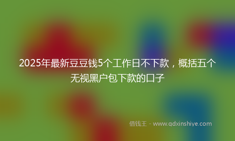 2025年最新豆豆钱5个工作日不下款，概括五个无视黑户包下款的口子