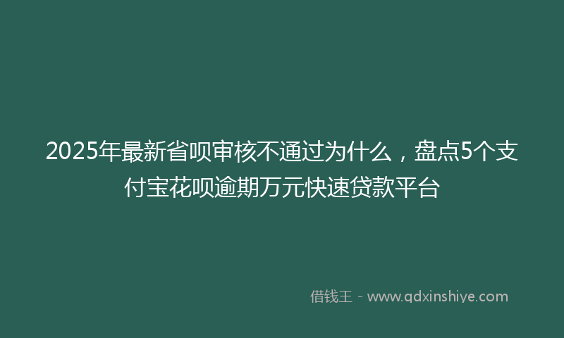 2025年最新省呗审核不通过为什么，盘点5个支付宝花呗逾期万元快速贷款平台