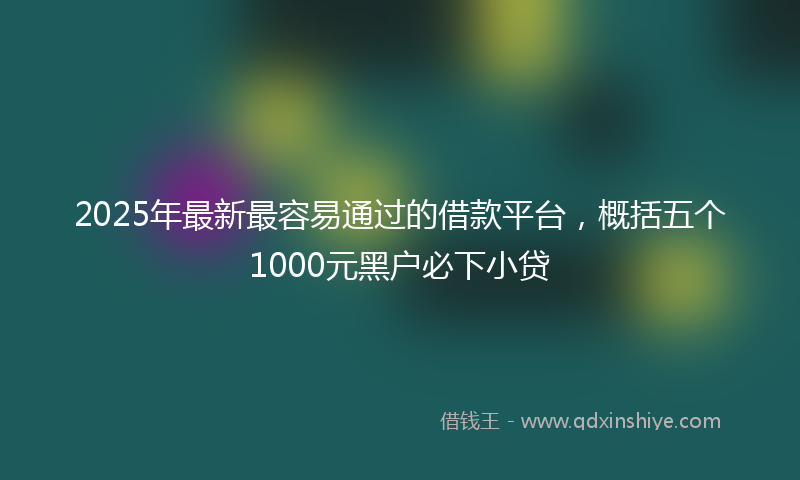 2025年最新最容易通过的借款平台，概括五个1000元黑户必下小贷