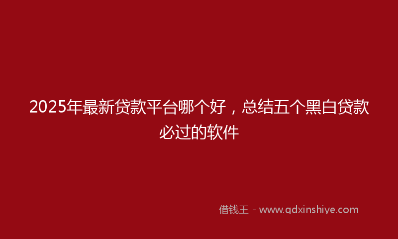 2025年最新贷款平台哪个好，总结五个黑白贷款必过的软件