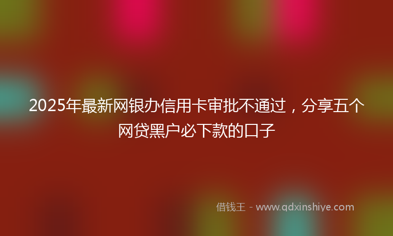 2025年最新网银办信用卡审批不通过，分享五个网贷黑户必下款的口子
