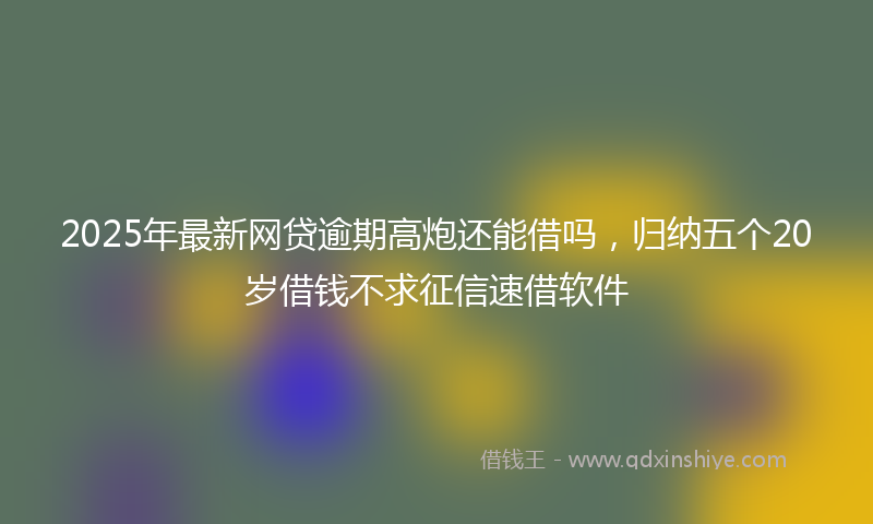 2025年最新网贷逾期高炮还能借吗，归纳五个20岁借钱不求征信速借软件