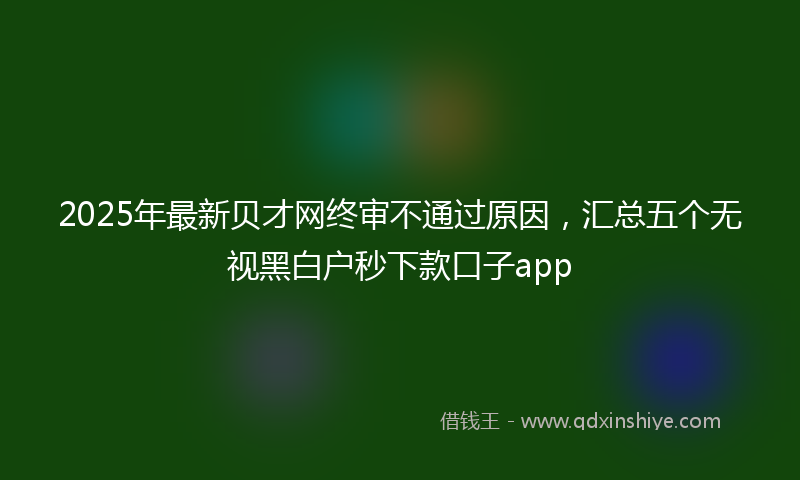 2025年最新贝才网终审不通过原因，汇总五个无视黑白户秒下款口子app