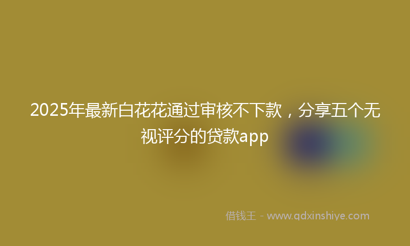 2025年最新白花花通过审核不下款，分享五个无视评分的贷款app
