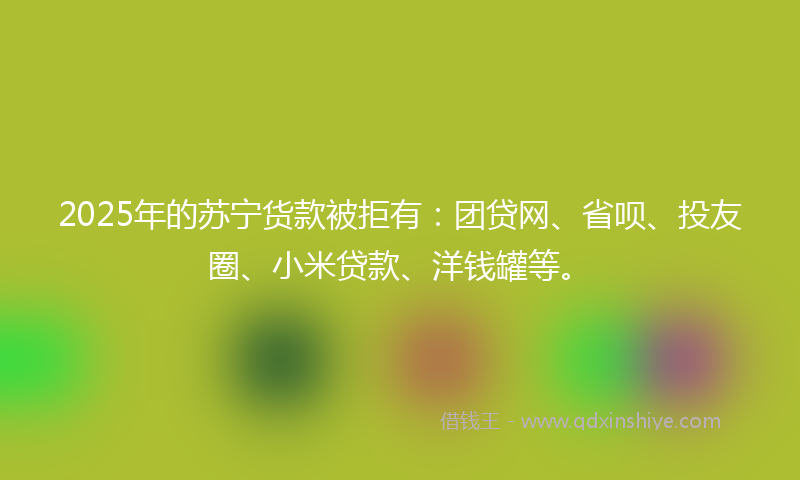 2025年的苏宁货款被拒有：团贷网、省呗、投友圈、小米贷款、洋钱罐等。