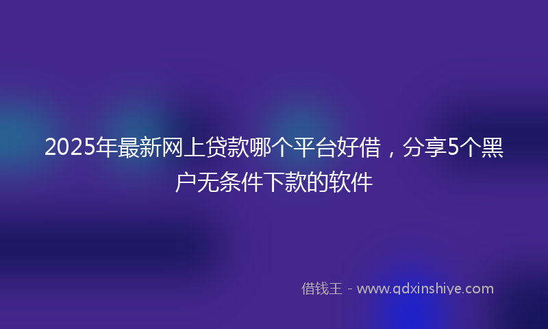 2025年最新网上贷款哪个平台好借，分享5个黑户无条件下款的软件