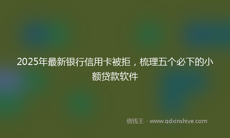 2025年最新银行信用卡被拒，梳理五个必下的小额贷款软件