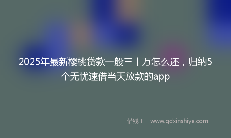 2025年最新樱桃贷款一般三十万怎么还，归纳5个无忧速借当天放款的app