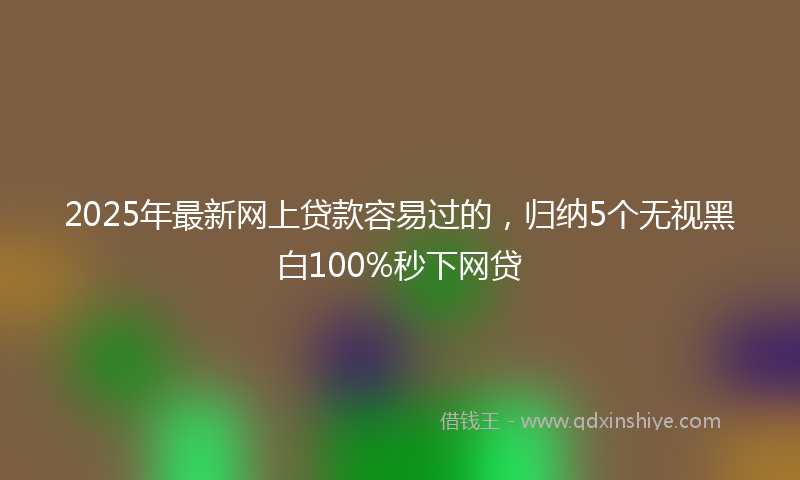 2025年最新网上贷款容易过的，归纳5个无视黑白100%秒下网贷