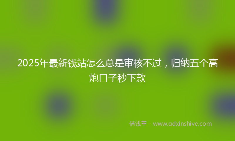 2025年最新钱站怎么总是审核不过，归纳五个高炮口子秒下款