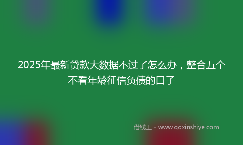2025年最新贷款大数据不过了怎么办，整合五个不看年龄征信负债的口子