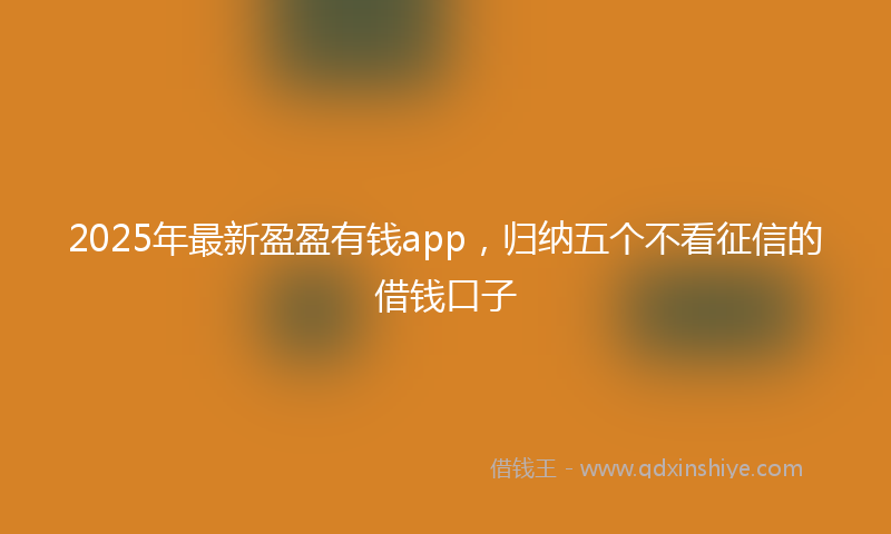 2025年最新盈盈有钱app，归纳五个不看征信的借钱口子