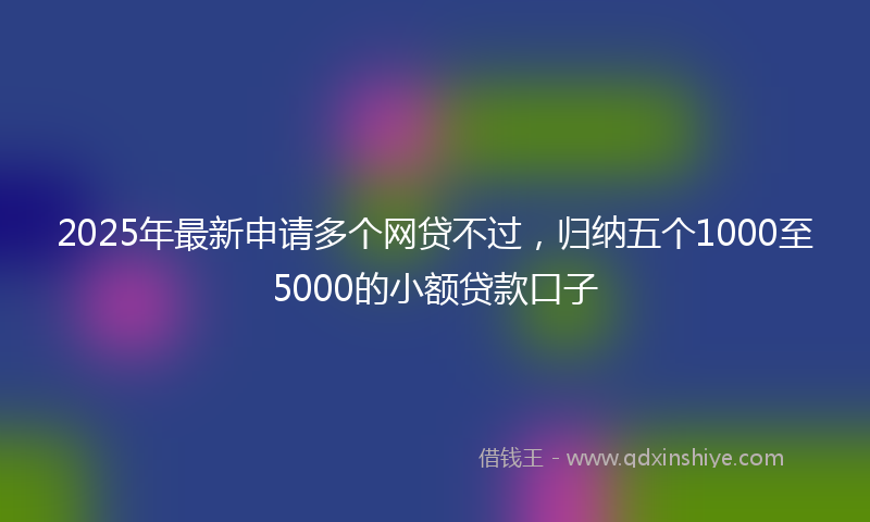 2025年最新申请多个网贷不过，归纳五个1000至5000的小额贷款口子