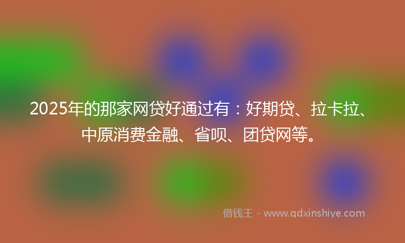 2025年的那家网贷好通过有：好期贷、拉卡拉、中原消费金融、省呗、团贷网等。