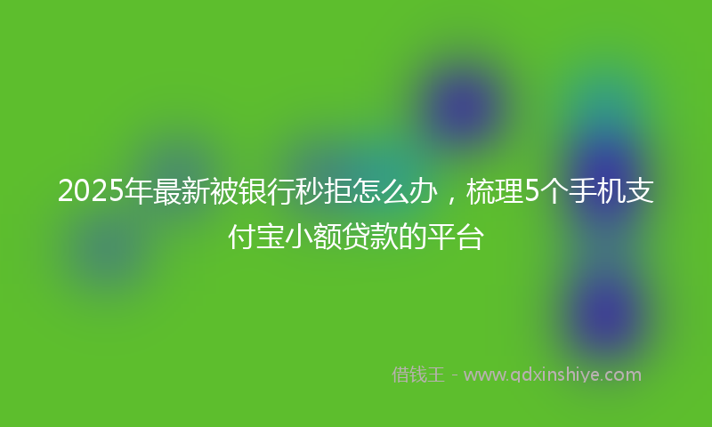 2025年最新被银行秒拒怎么办，梳理5个手机支付宝小额贷款的平台