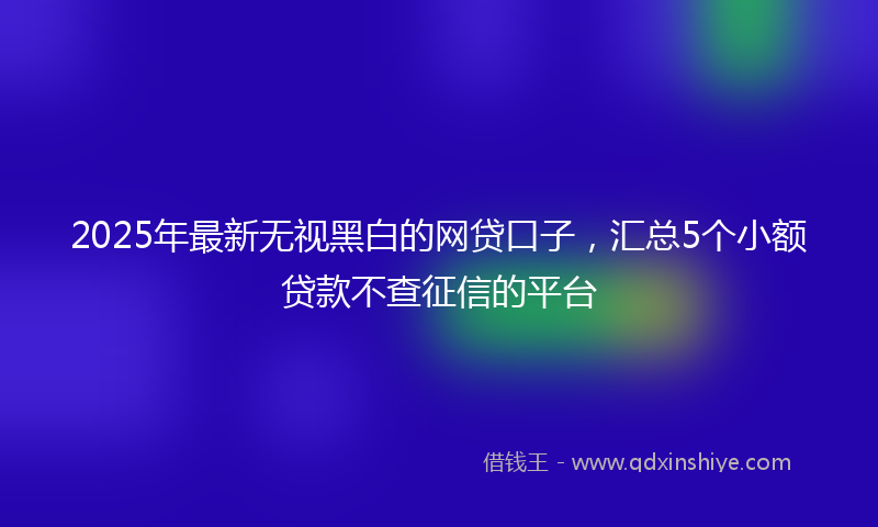 2025年最新无视黑白的网贷口子，汇总5个小额贷款不查征信的平台