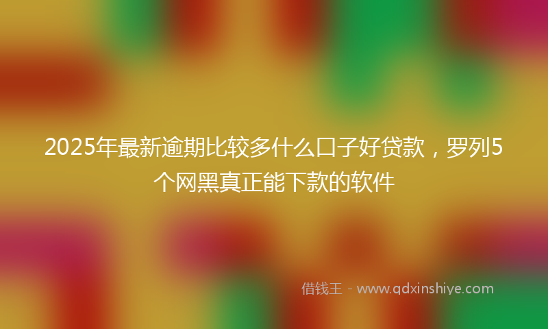 2025年最新逾期比较多什么口子好贷款，罗列5个网黑真正能下款的软件
