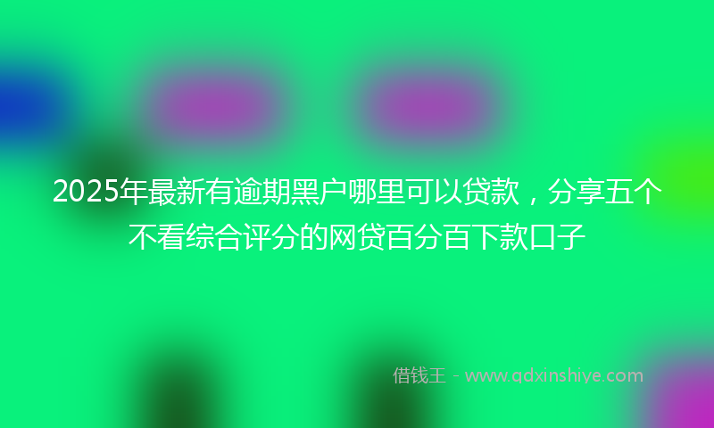 2025年最新有逾期黑户哪里可以贷款，分享五个不看综合评分的网贷百分百下款口子
