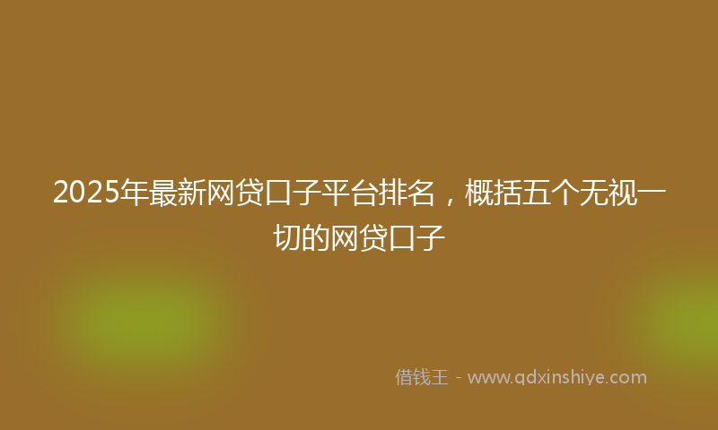 2025年最新网贷口子平台排名，概括五个无视一切的网贷口子
