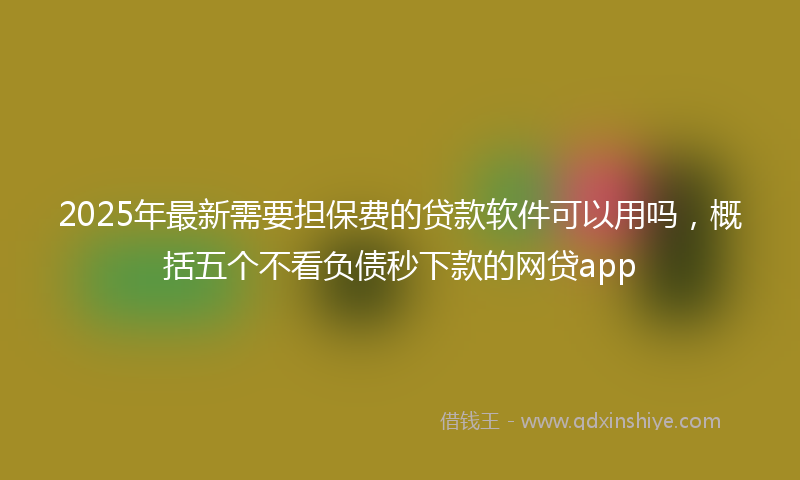 2025年最新需要担保费的贷款软件可以用吗，概括五个不看负债秒下款的网贷app