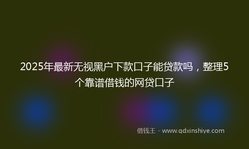 2025年最新无视黑户下款口子能贷款吗，整理5个靠谱借钱的网贷口子