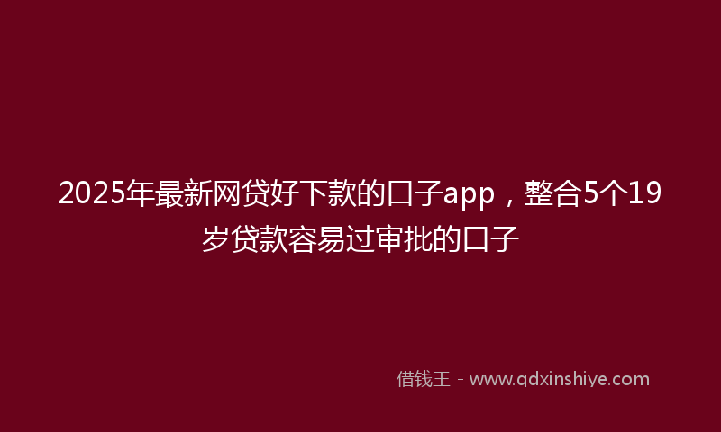 2025年最新网贷好下款的口子app，整合5个19岁贷款容易过审批的口子