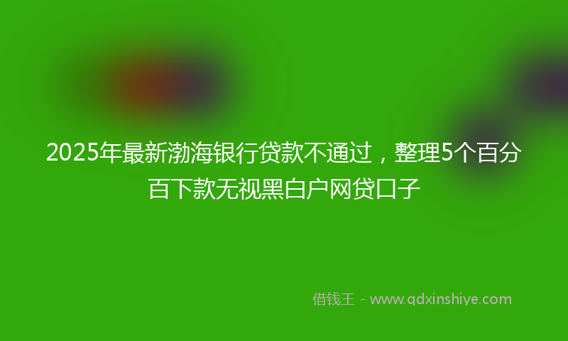 2025年最新渤海银行贷款不通过，整理5个百分百下款无视黑白户网贷口子