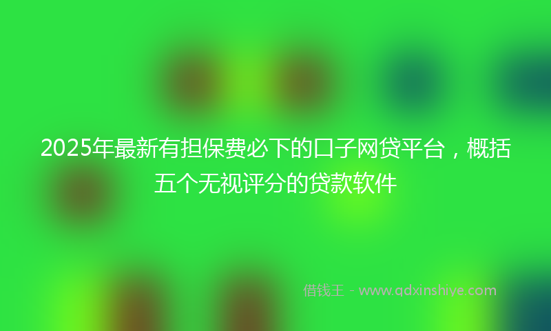 2025年最新有担保费必下的口子网贷平台，概括五个无视评分的贷款软件