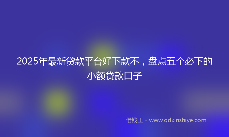 2025年最新贷款平台好下款不，盘点五个必下的小额贷款口子