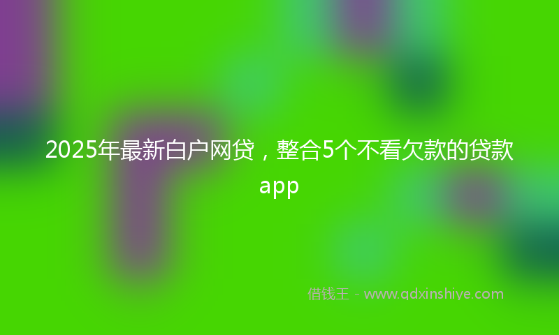 2025年最新白户网贷，整合5个不看欠款的贷款app