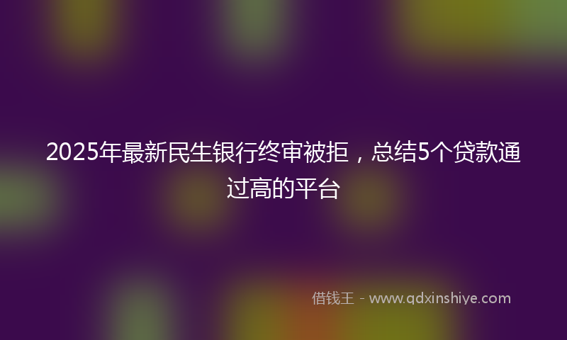 2025年最新民生银行终审被拒，总结5个贷款通过高的平台