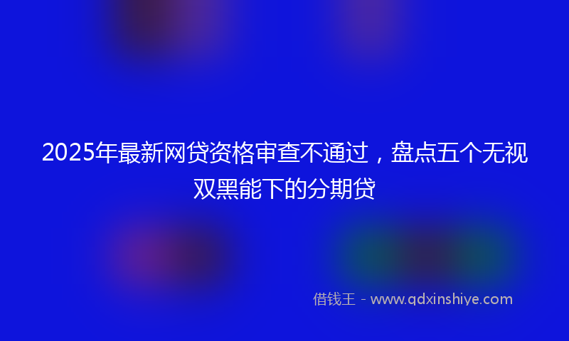 2025年最新网贷资格审查不通过，盘点五个无视双黑能下的分期贷