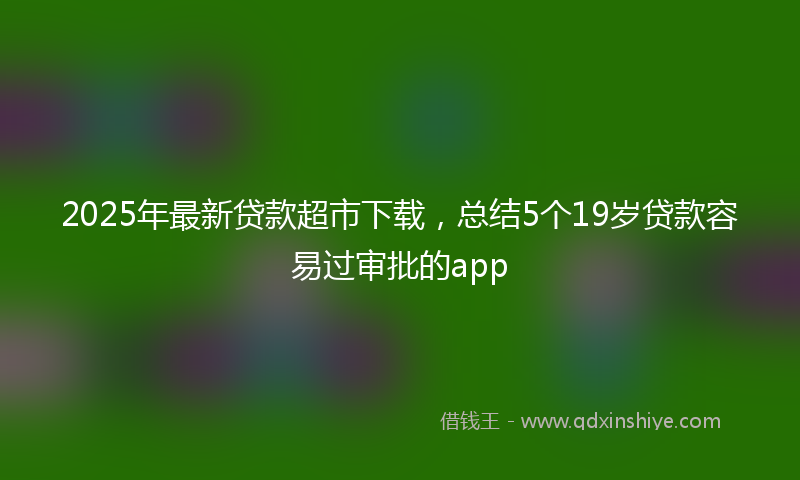 2025年最新贷款超市下载，总结5个19岁贷款容易过审批的app