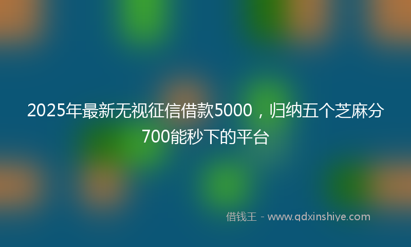 2025年最新无视征信借款5000，归纳五个芝麻分700能秒下的平台