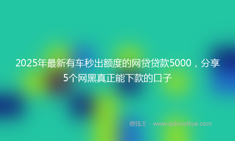 2025年最新有车秒出额度的网贷贷款5000，分享5个网黑真正能下款的口子