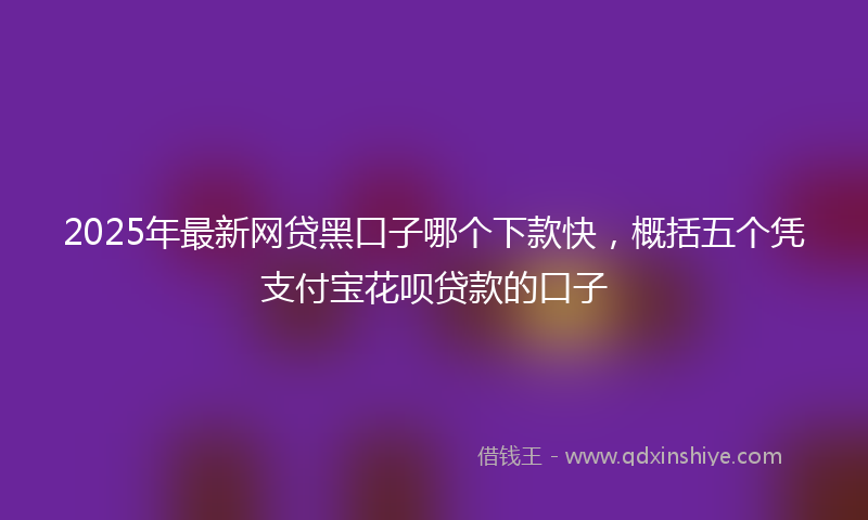 2025年最新网贷黑口子哪个下款快，概括五个凭支付宝花呗贷款的口子