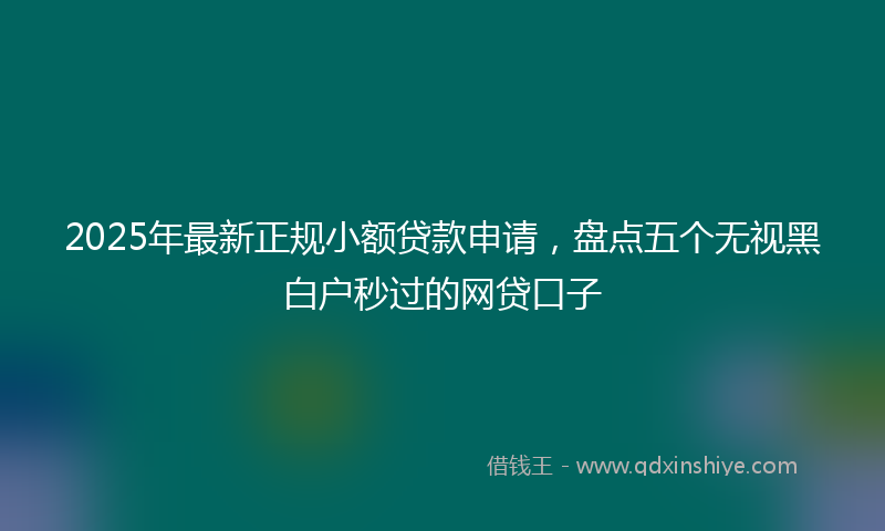 2025年最新正规小额贷款申请，盘点五个无视黑白户秒过的网贷口子