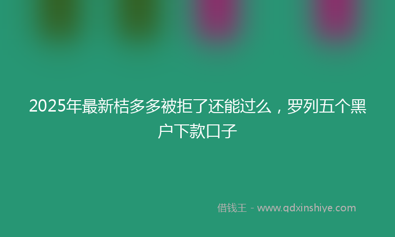 2025年最新桔多多被拒了还能过么，罗列五个黑户下款口子