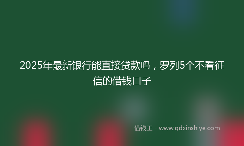 2025年最新银行能直接贷款吗，罗列5个不看征信的借钱口子