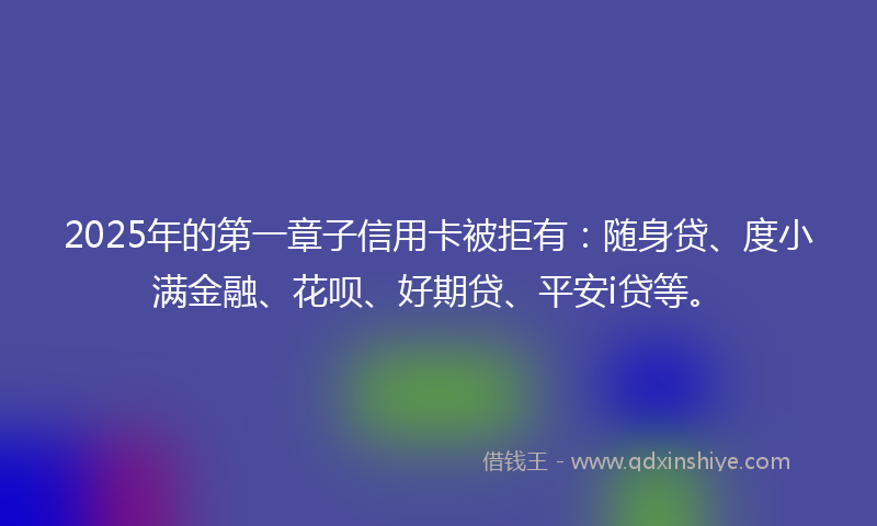 2025年的第一章子信用卡被拒有：随身贷、度小满金融、花呗、好期贷、平安i贷等。