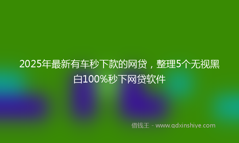 2025年最新有车秒下款的网贷，整理5个无视黑白100%秒下网贷软件