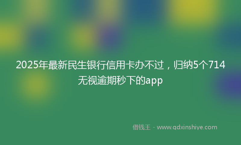 2025年最新民生银行信用卡办不过，归纳5个714无视逾期秒下的app