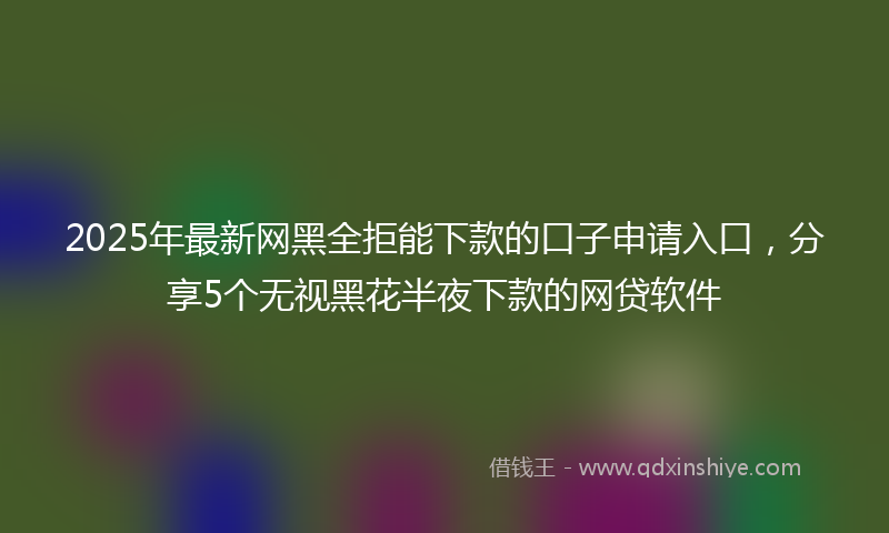 2025年最新网黑全拒能下款的口子申请入口，分享5个无视黑花半夜下款的网贷软件